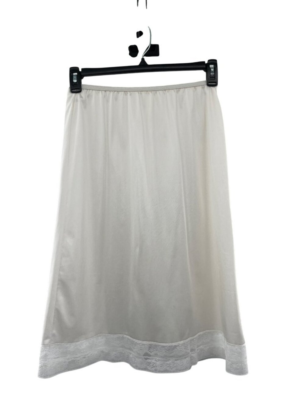 Komar Half Slip Womens M Tall Cream Nylon Lace Trim Vintage USA Small Bow - Picture 2 of 9